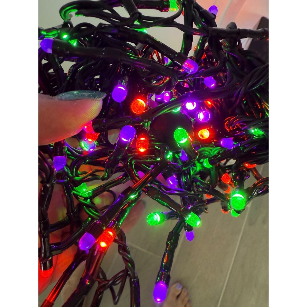 Led GEMMY ICICLE LIGHTS PURPLE, ORANGE, GREEN Midnight Radiance 6ft Halloween